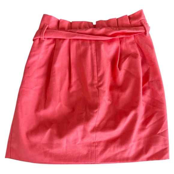 J. Crew Pleated Paper Bag Belted Skirt in Coral Size 10 - Picture 3 of 4